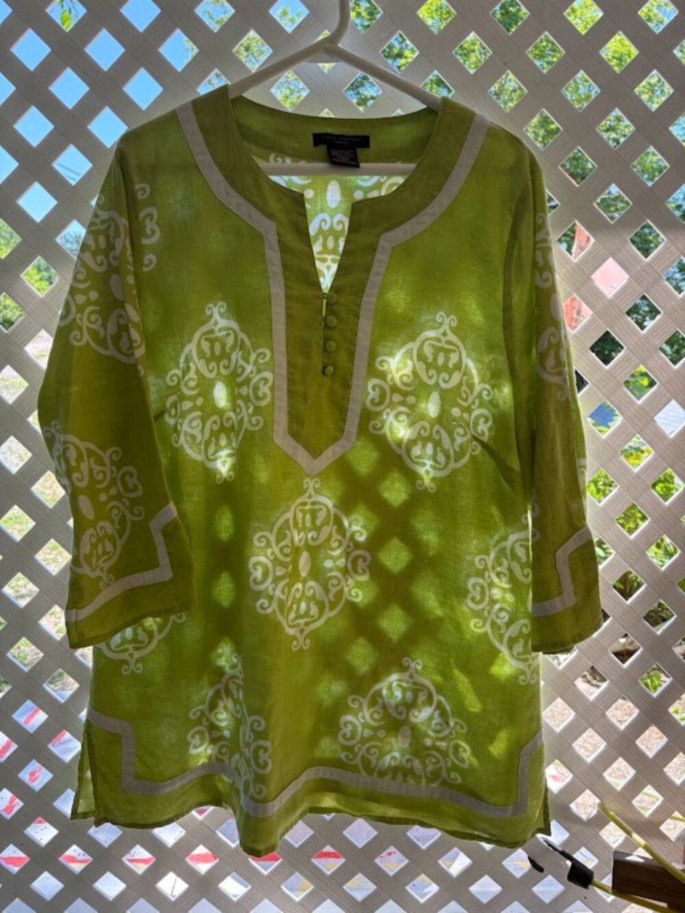 Anne Carson Woman 100% Linen Tunic Blouse | Size 1X